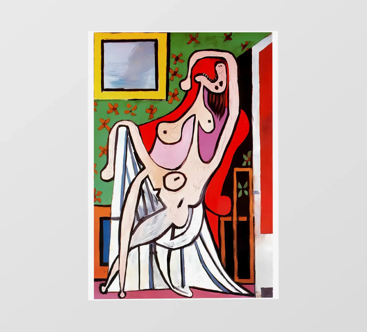 Grande nudo in poltrona rossa, Pablo Picasso telo in pvc da careytowne1