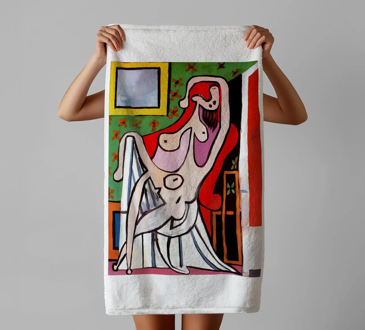 Grande nudo in poltrona rossa, Pablo Picasso asciugamano da bagno da careytowne1