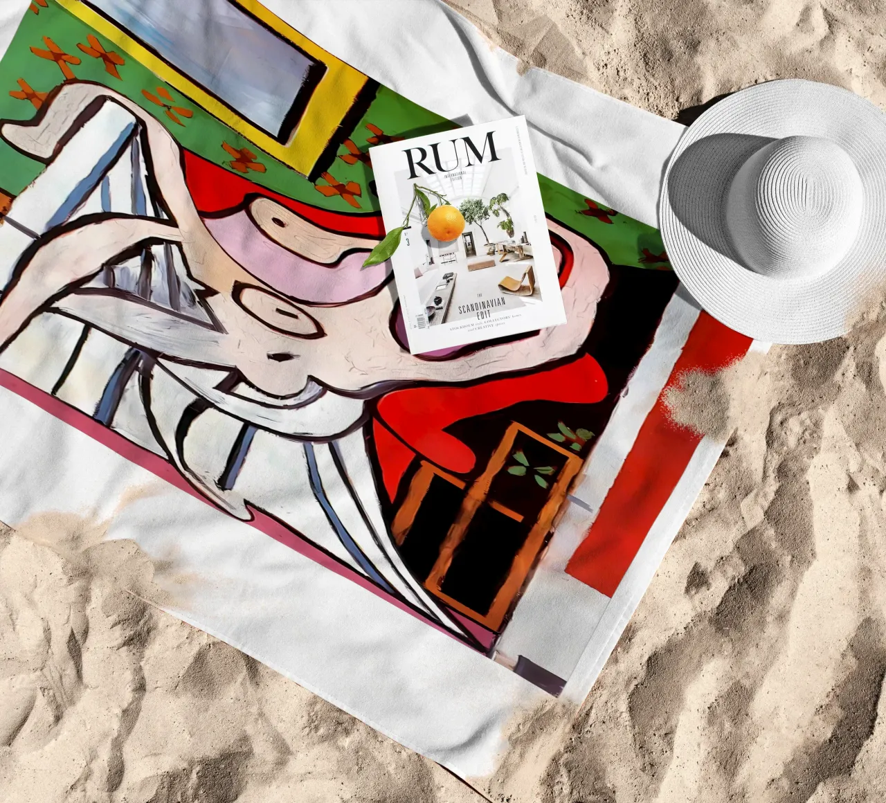 Grande nudo in poltrona rossa, Pablo Picasso telo mare da careytowne1