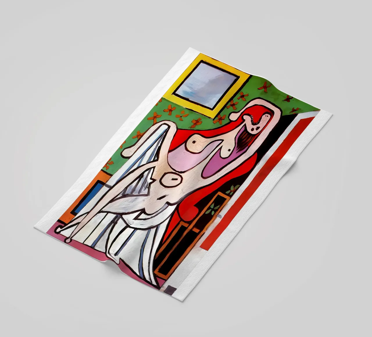 Grande nudo in poltrona rossa, Pablo Picasso telo mare da careytowne1