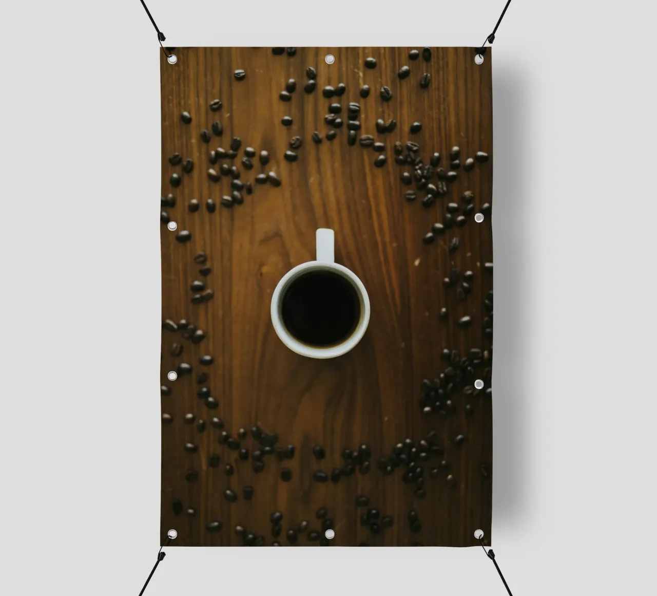 vista dall'alto caffè telo in pvc da cofa home