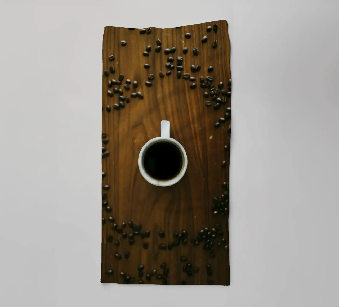 vista dall'alto caffè asciugamano da bagno da cofa home
