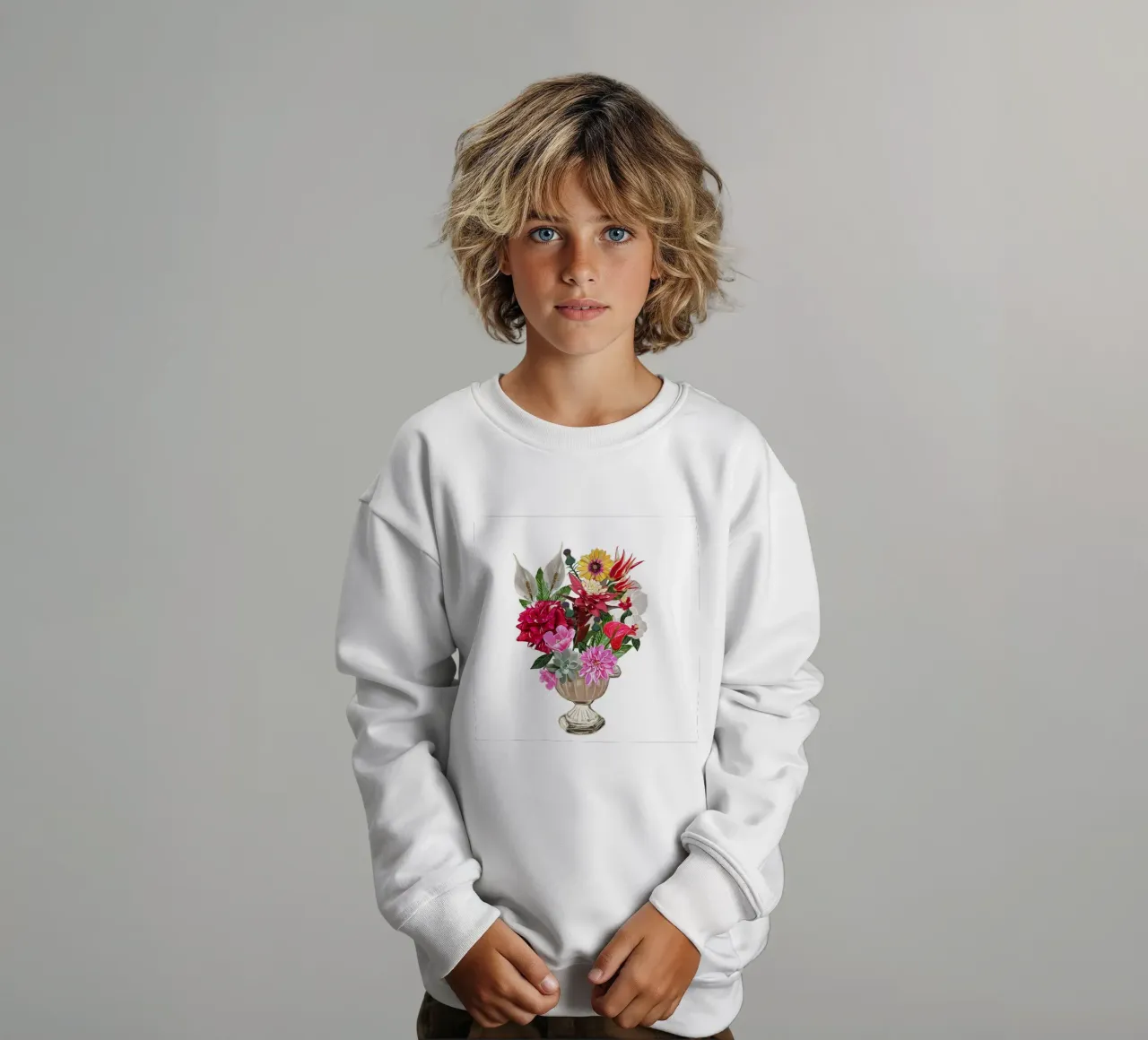 Bouquet di fiori colorati felpa bambino da gulsengunel