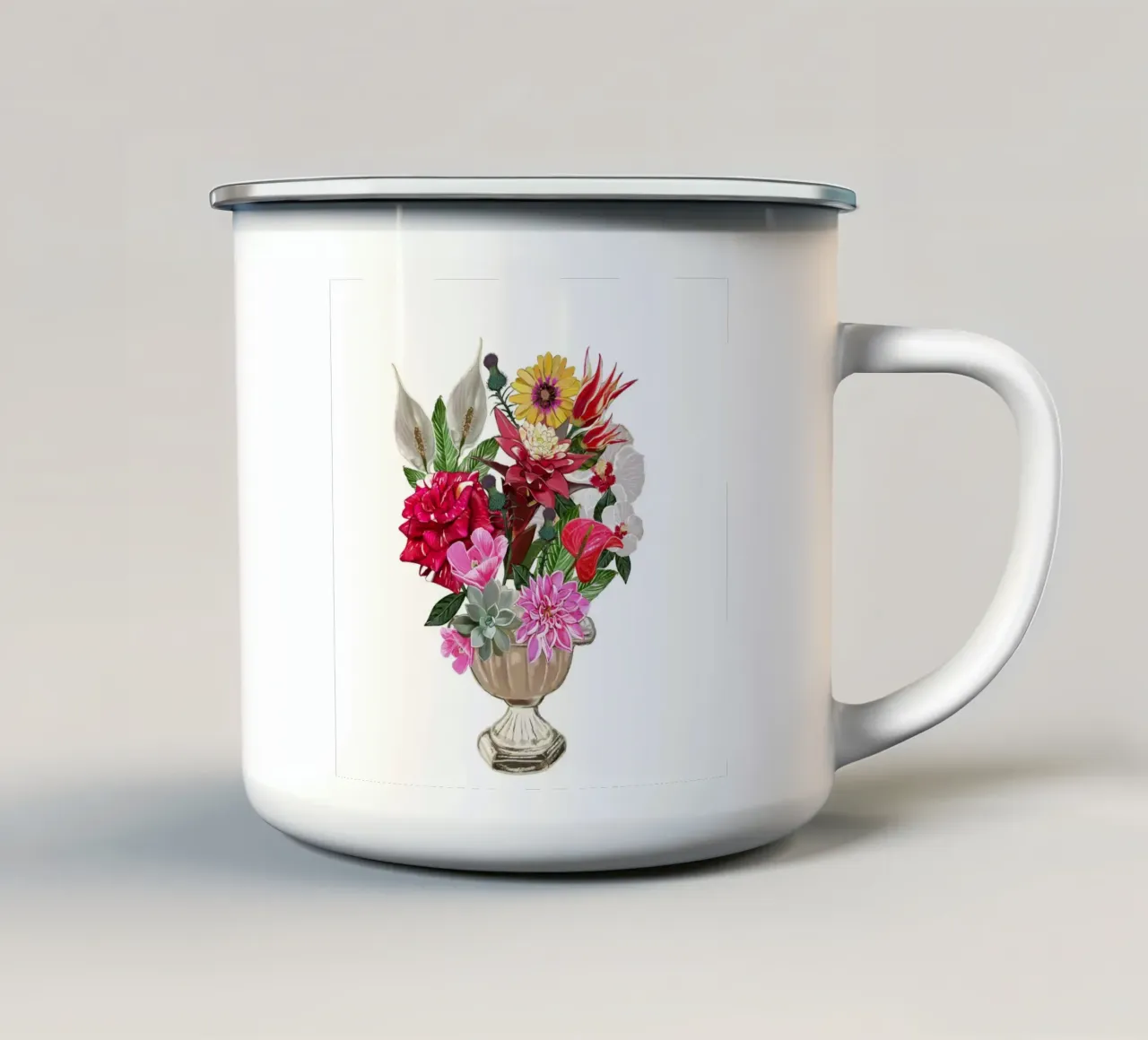 Bouquet di fiori colorati tazza in smalto da gulsengunel