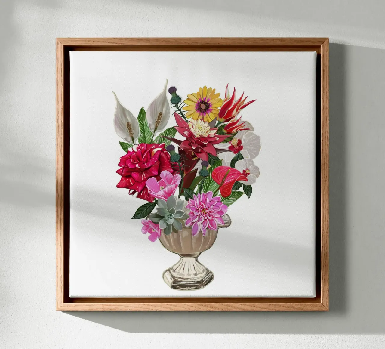 Bouquet di fiori colorati tela con Cornice a cassetta da gulsengunel