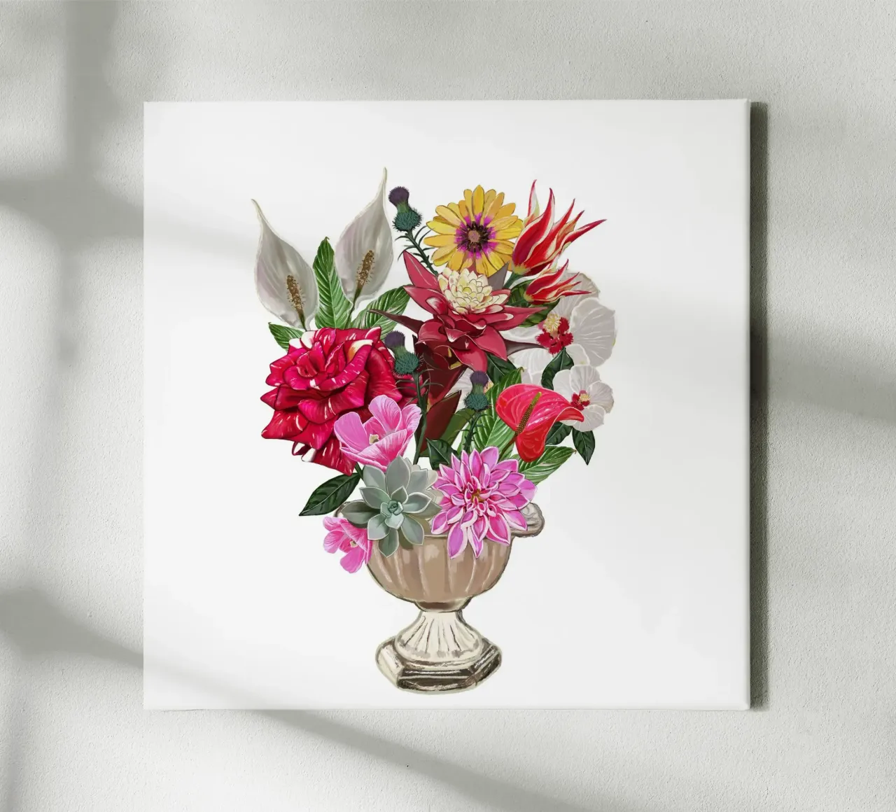 Bouquet di fiori colorati tela con Cornice a cassetta da gulsengunel