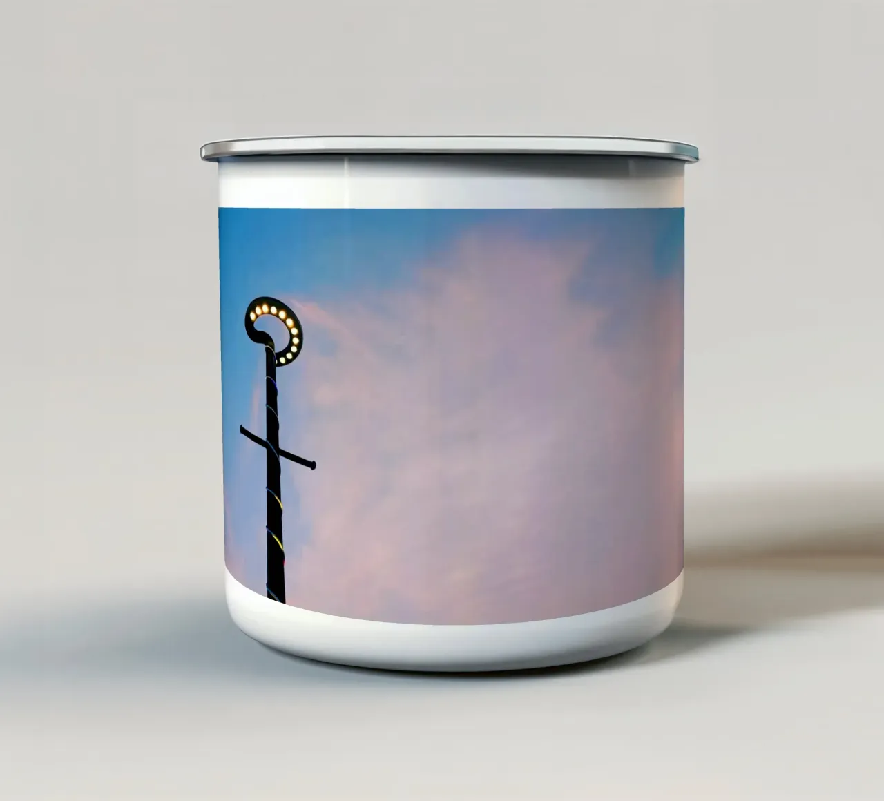 lampione singolo tazza in smalto da cofa home
