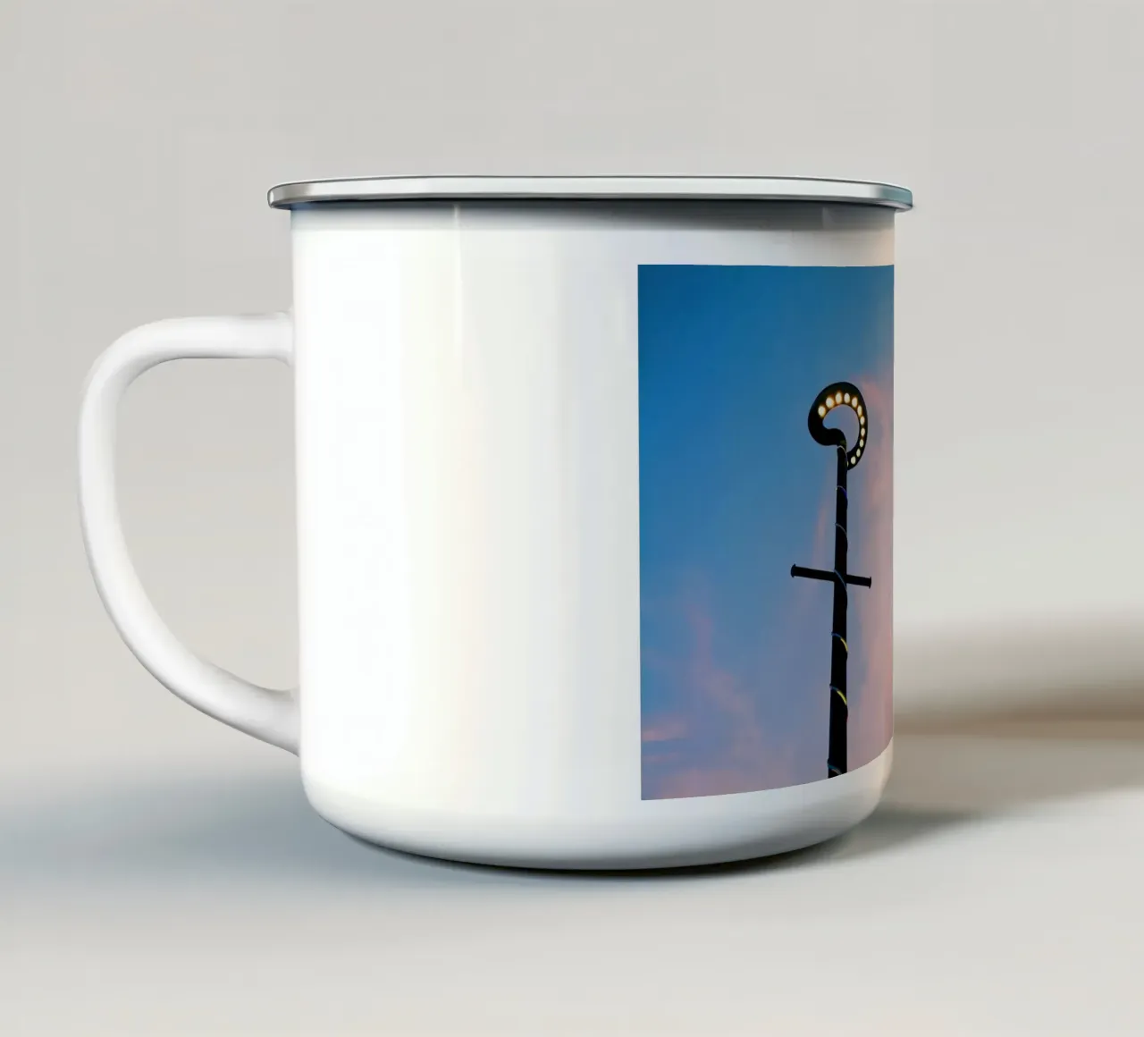 lampione singolo tazza in smalto da cofa home