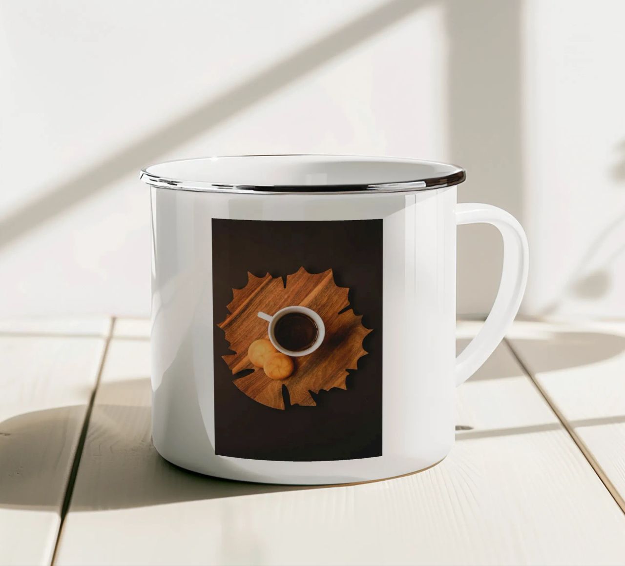 caffè in legno tazza in smalto da cofa home