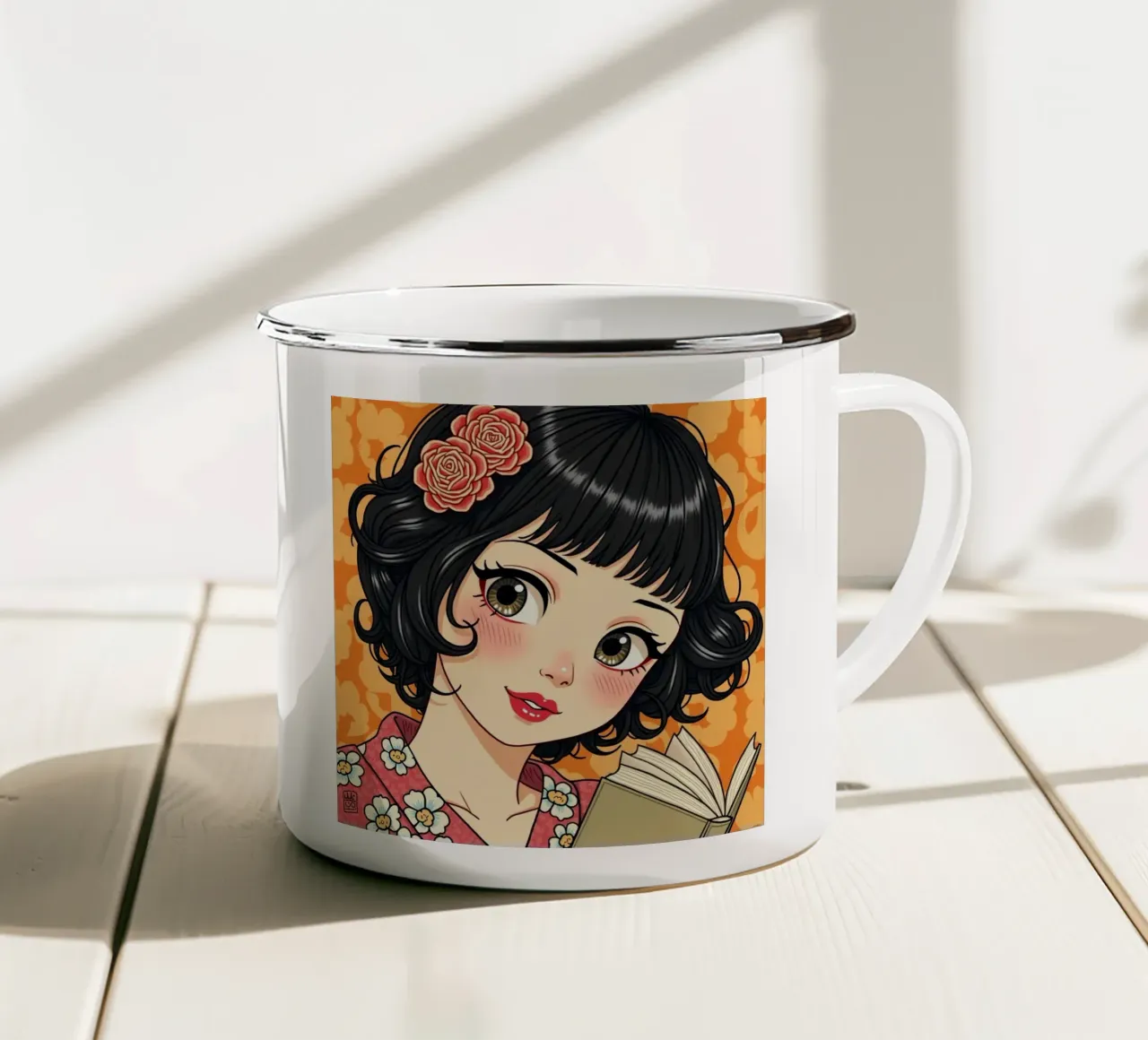 Dea giapponese tazza in smalto da van hellen