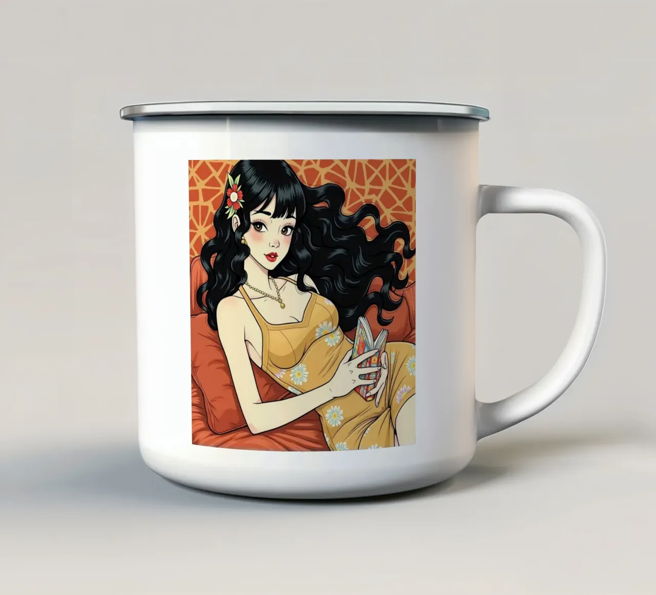 Dea giapponese tazza in smalto da van hellen