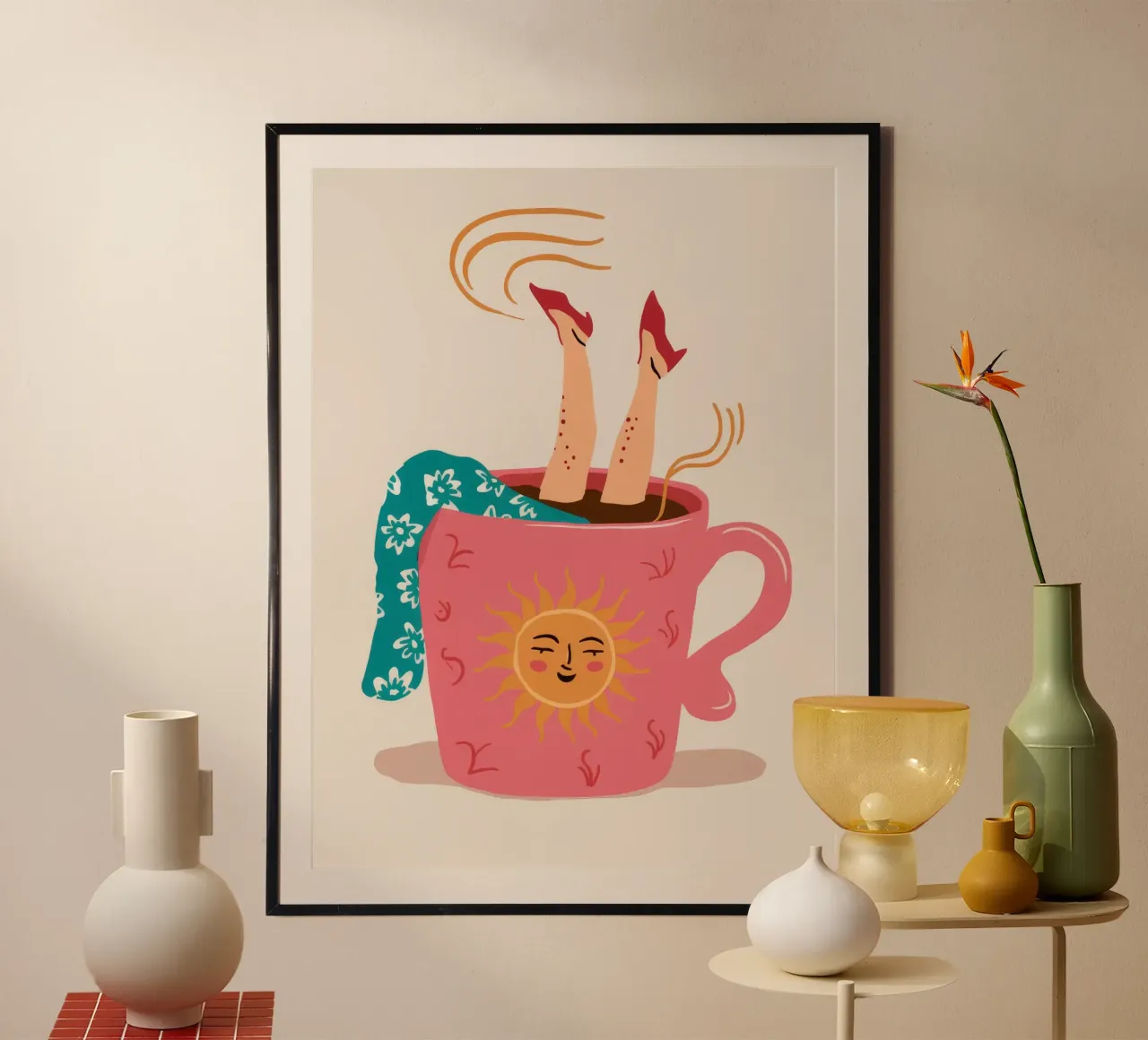 Taza de té Celestial Escape poster de Haven Fantasy