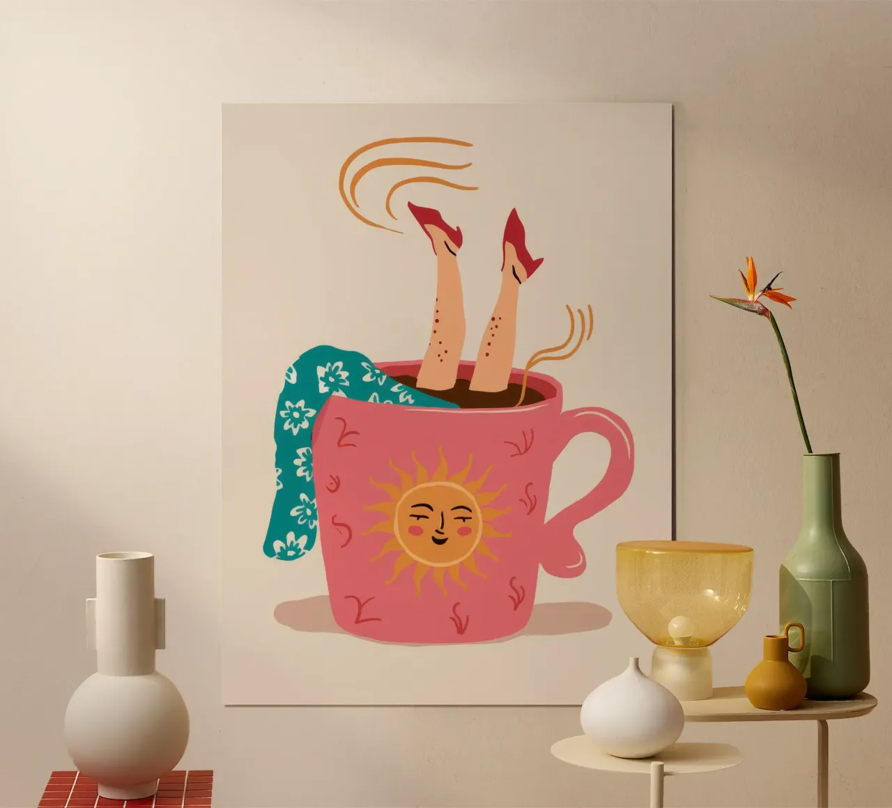 Taza de té Celestial Escape poster de Haven Fantasy