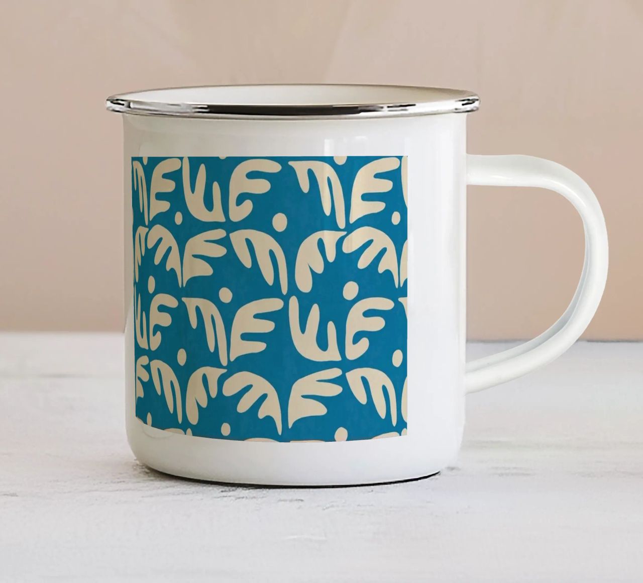 Cyano Pattern No 04 tazza in smalto da treechild