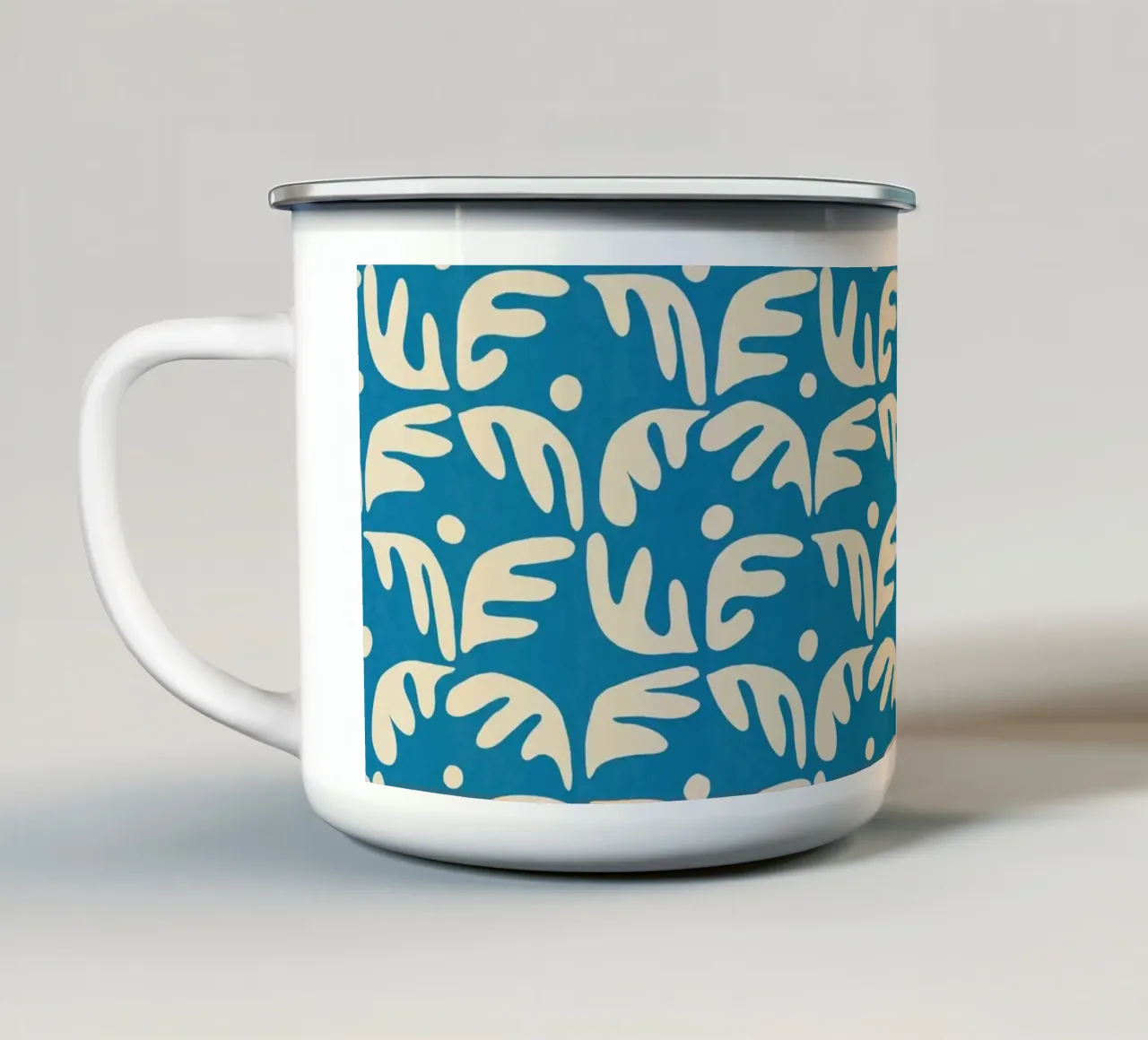 Cyano Pattern No 04 mug en émail de treechild