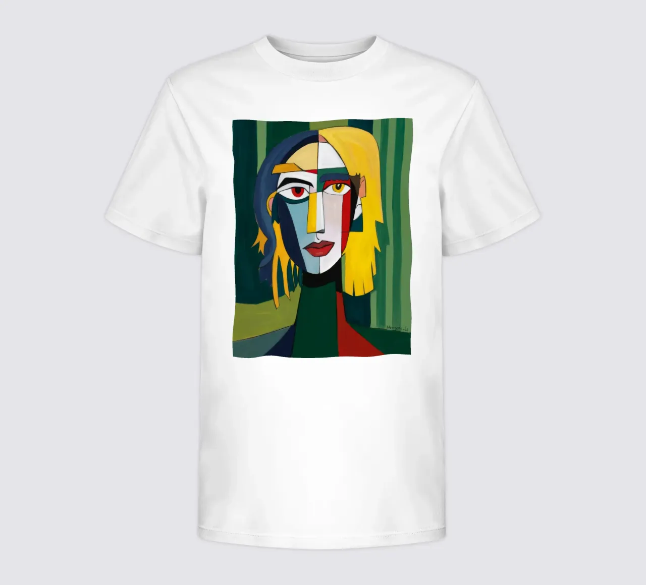 Cubist Emerald Gaze kids t-shirt by Peak Delusion