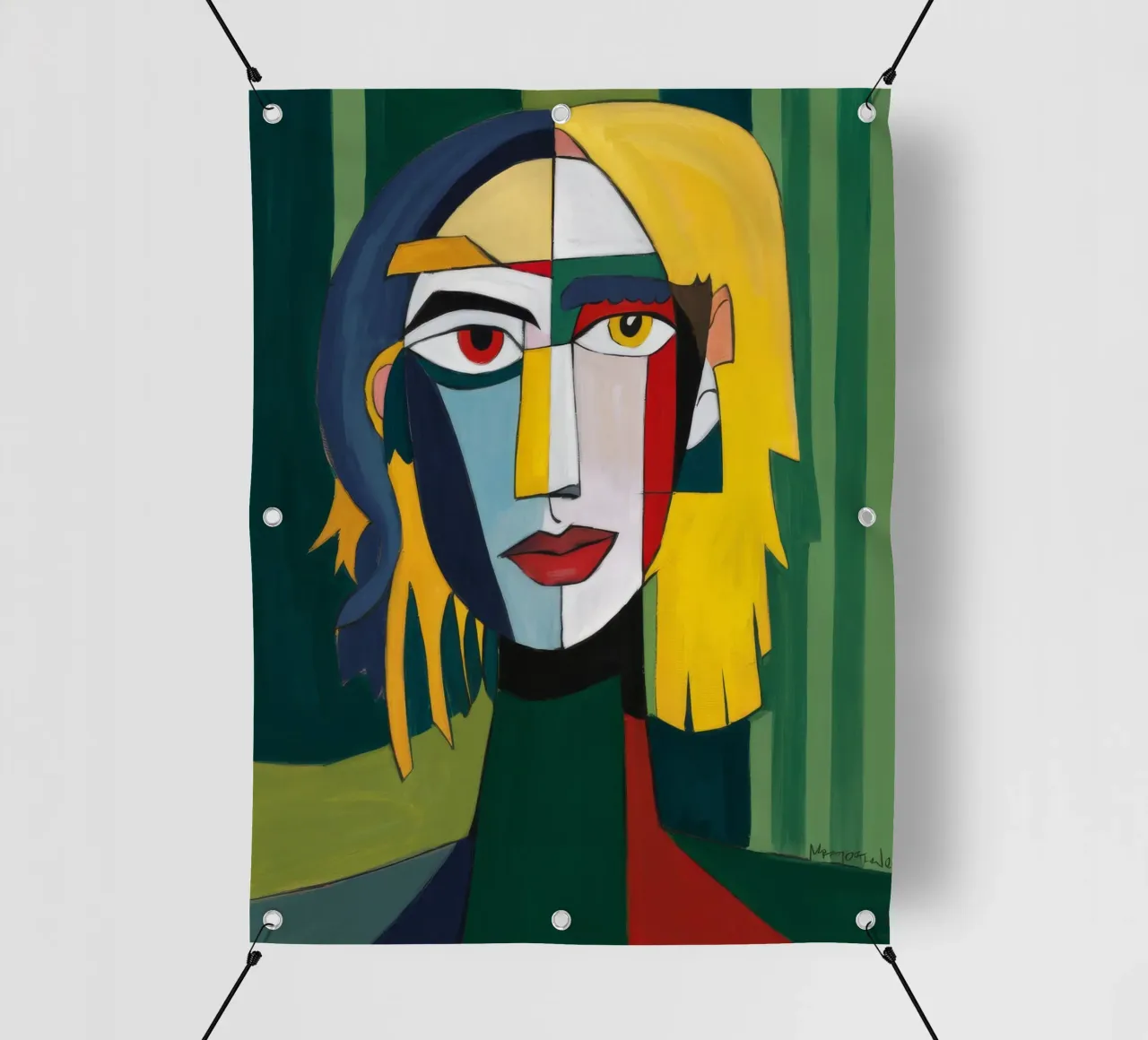 Sguardo cubista di smeraldo telo in pvc da Peak Delusion