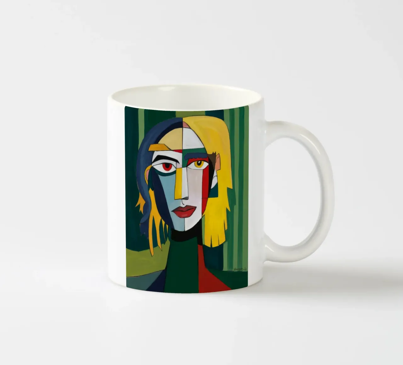 Sguardo cubista di smeraldo tazza in ceramica da Peak Delusion