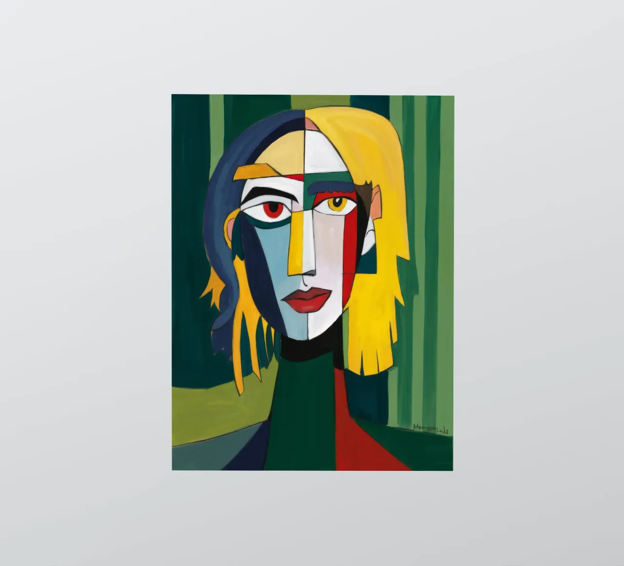 Cubist Emerald Gaze sticker by Peak Delusion