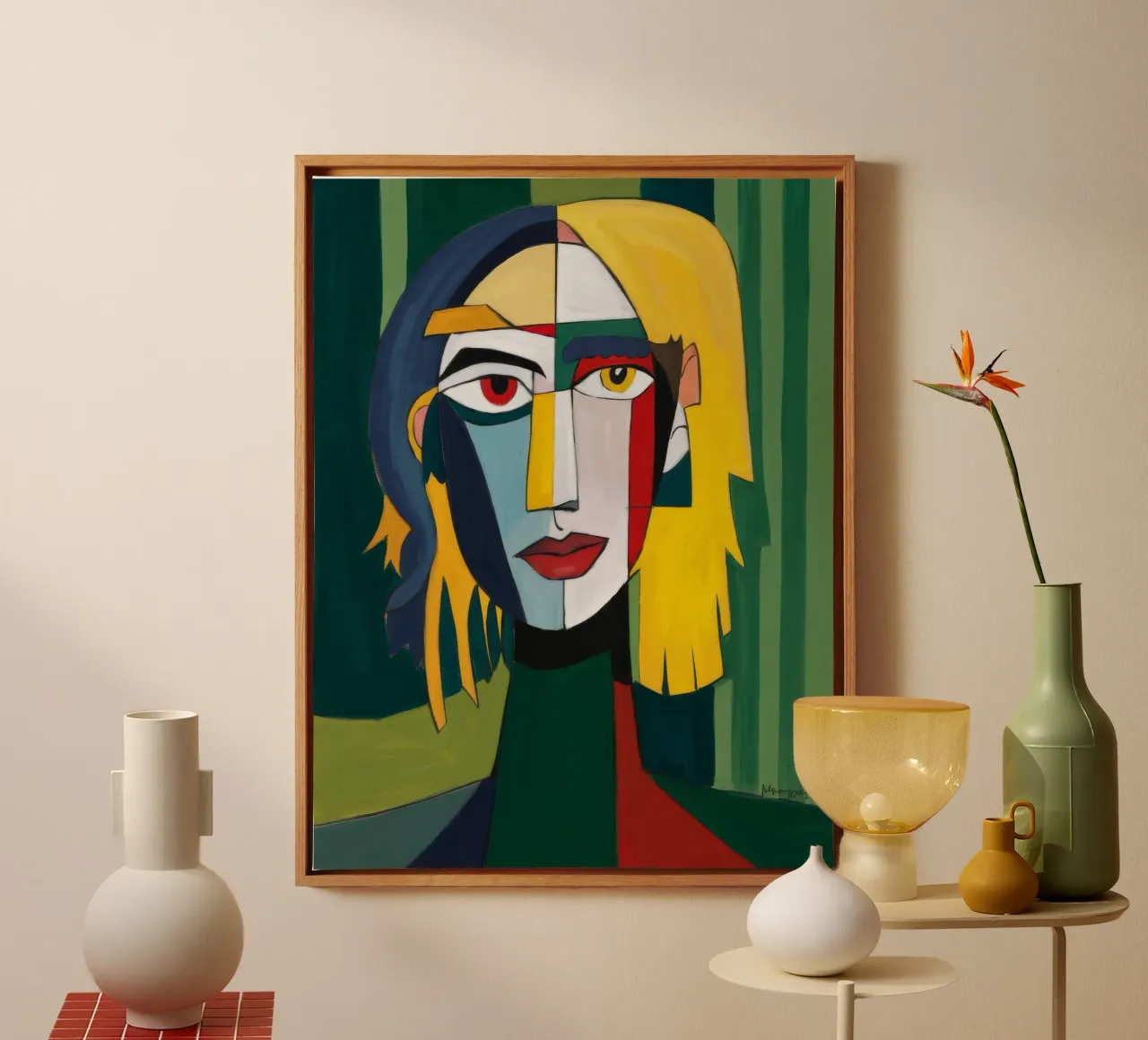 Cubist Emerald Gaze canvas by Peak Delusion