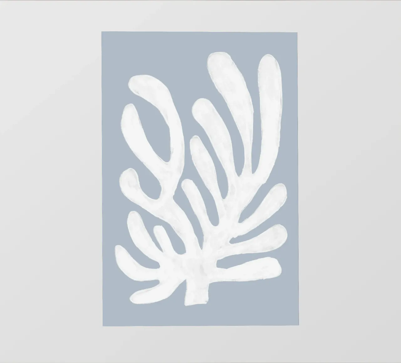 Alghe bianche astratte su blu pellicola backlit da Melloi Art Print