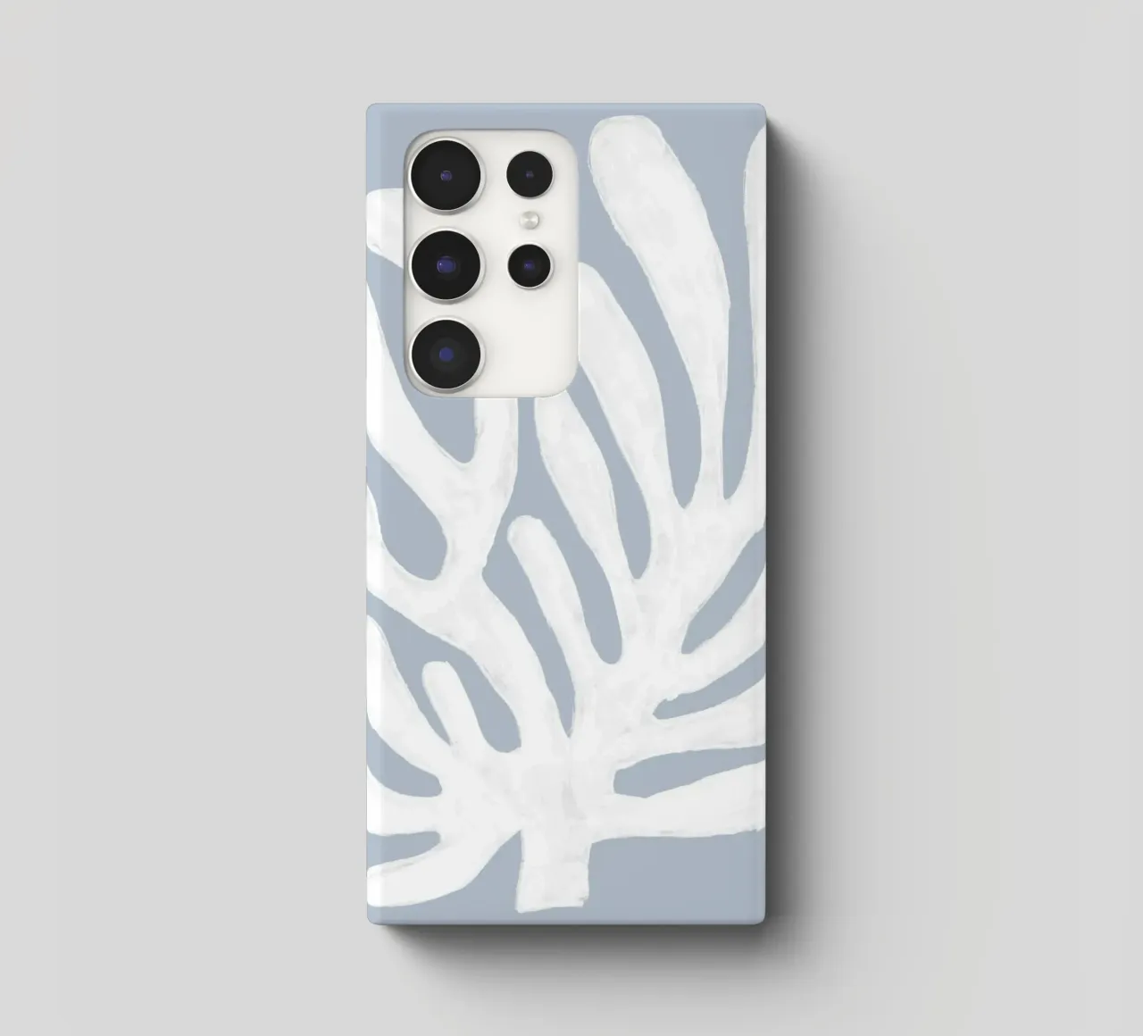 Alghe bianche astratte su blu cover samsung da Melloi Art Print