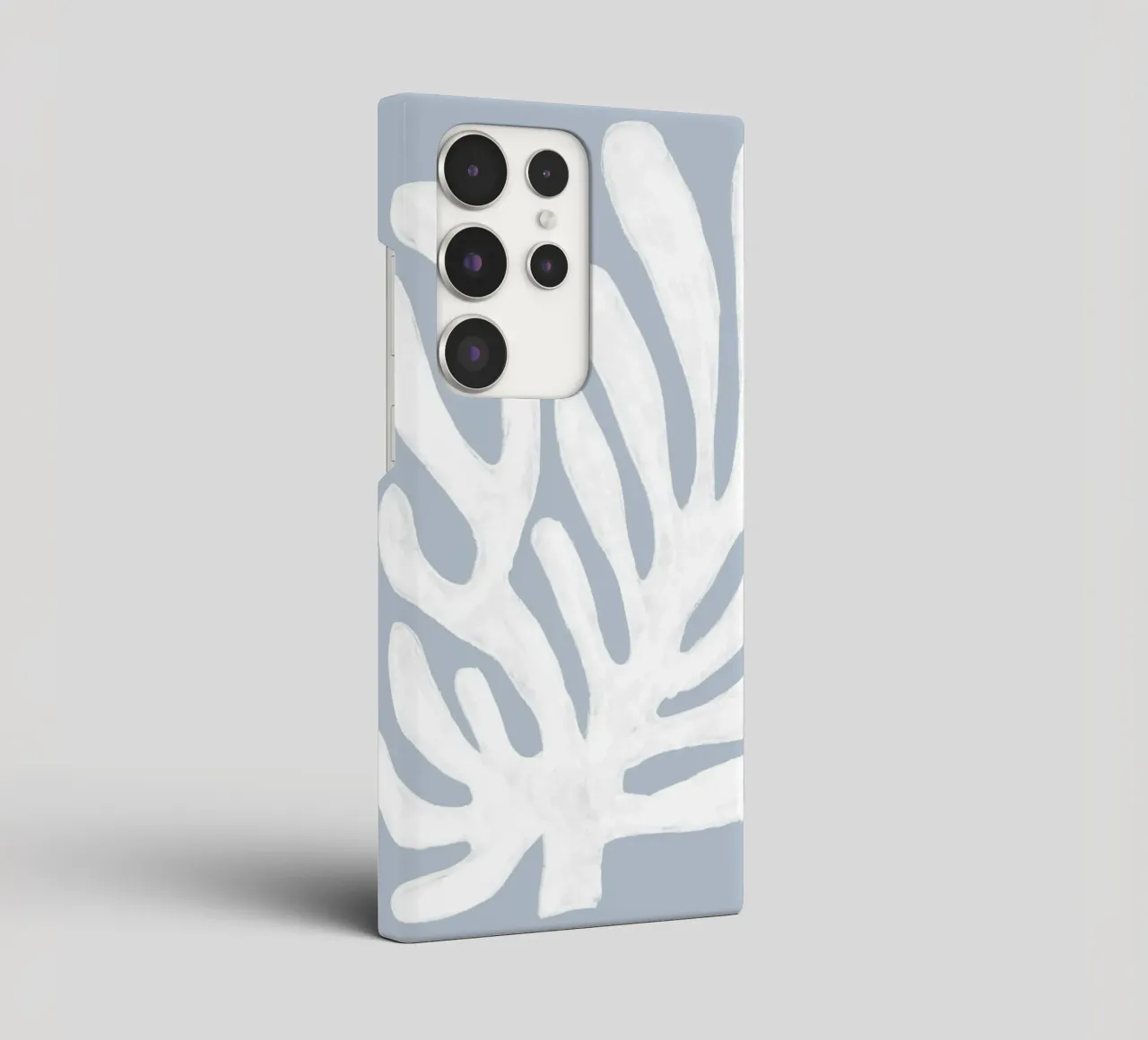 Alghe bianche astratte su blu cover samsung da Melloi Art Print