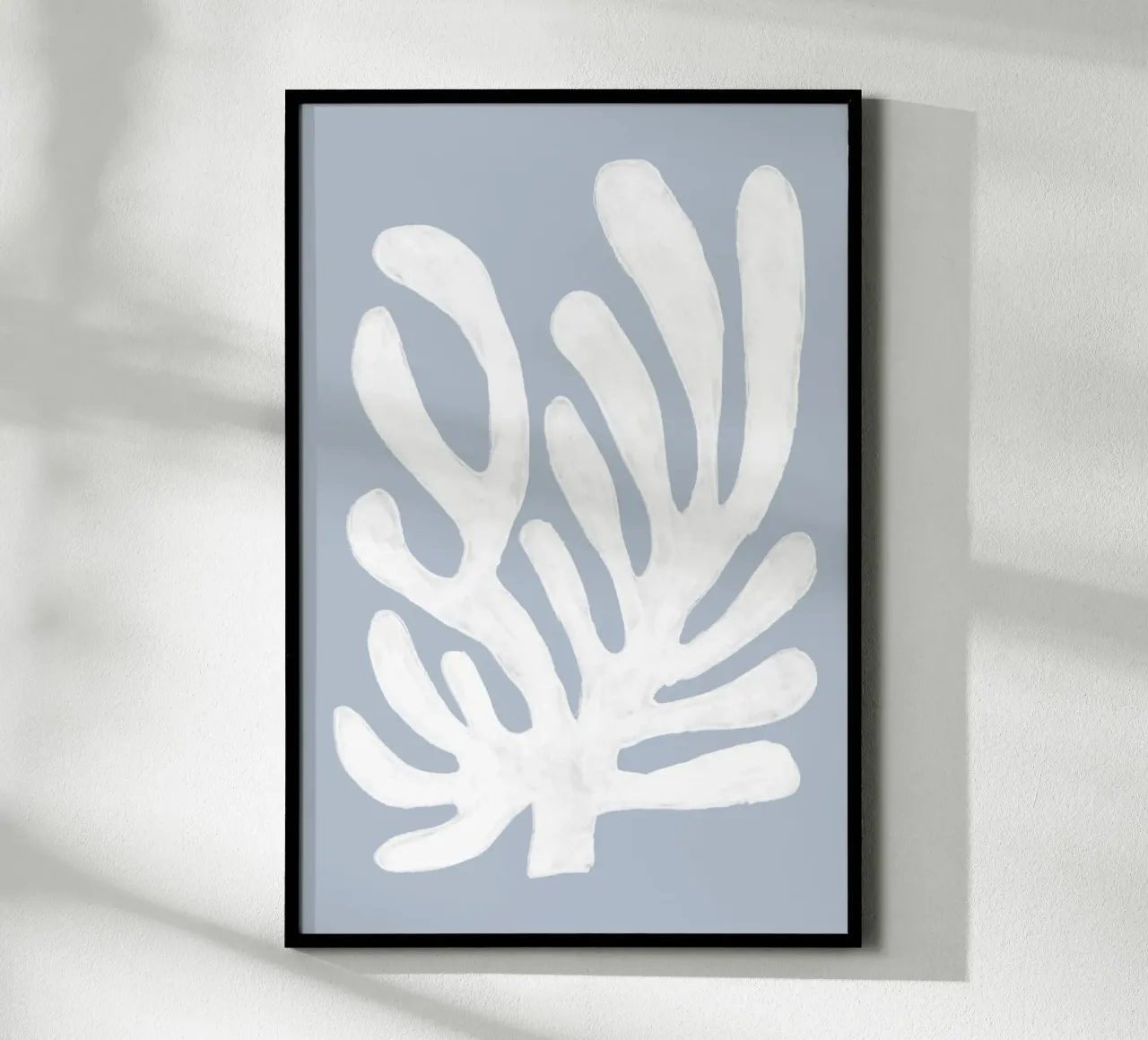 Alghe bianche astratte su blu carta hahnemühle da Melloi Art Print