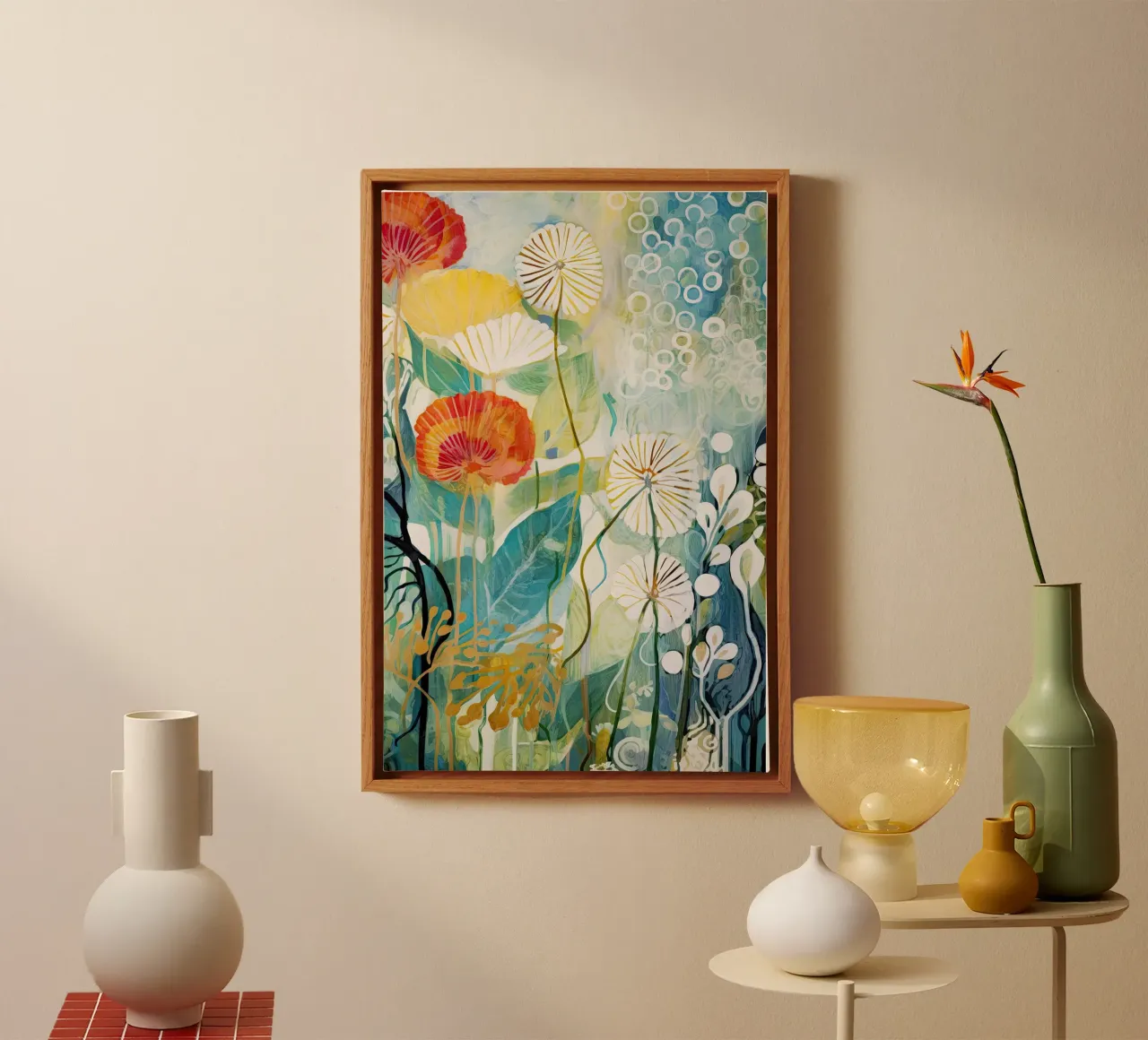 Muurkunst van Imagine canvas met Baklijst van Imagine