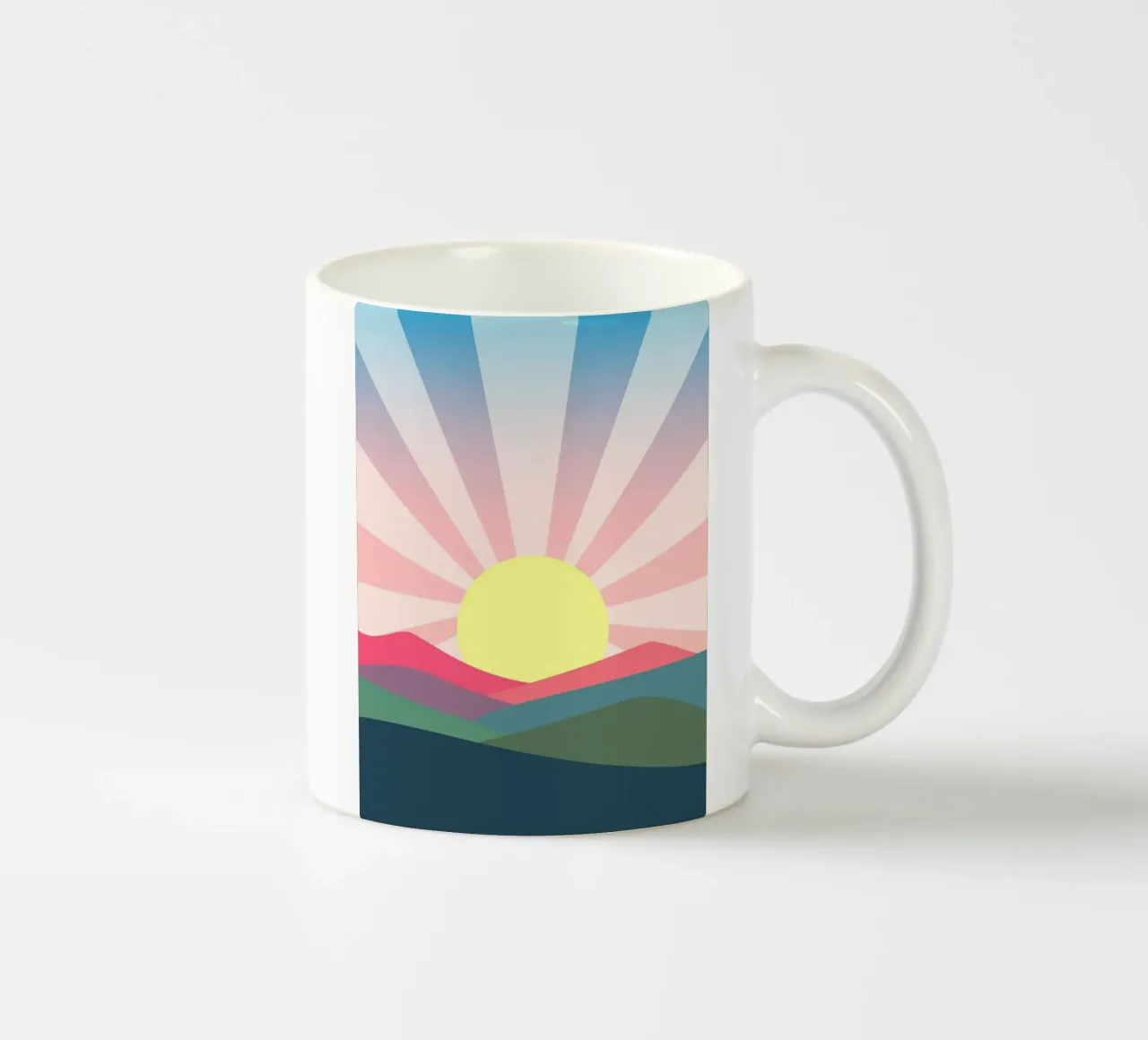 paesaggio colorato alba tazza in ceramica da pastel color shape