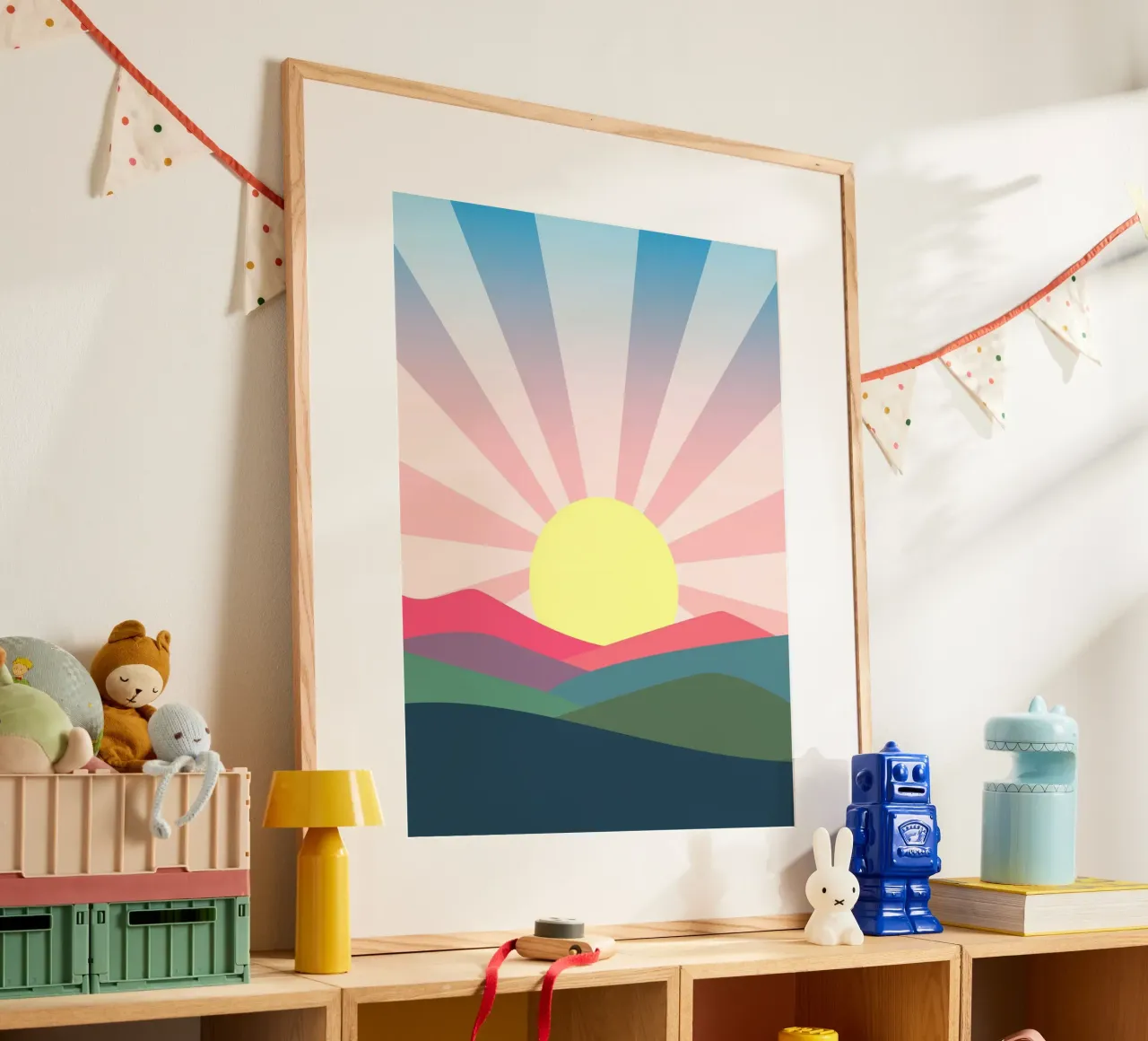 paesaggio colorato alba poster da pastel color shape