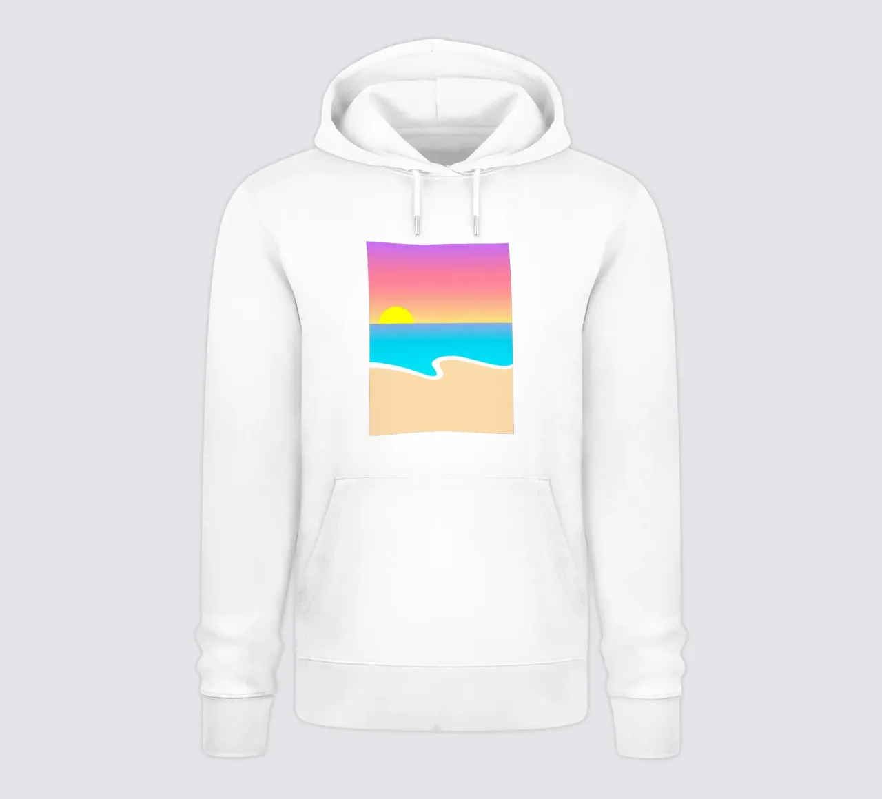 paesaggio crepuscolare oceano felpa con cappuccio da pastel color shape