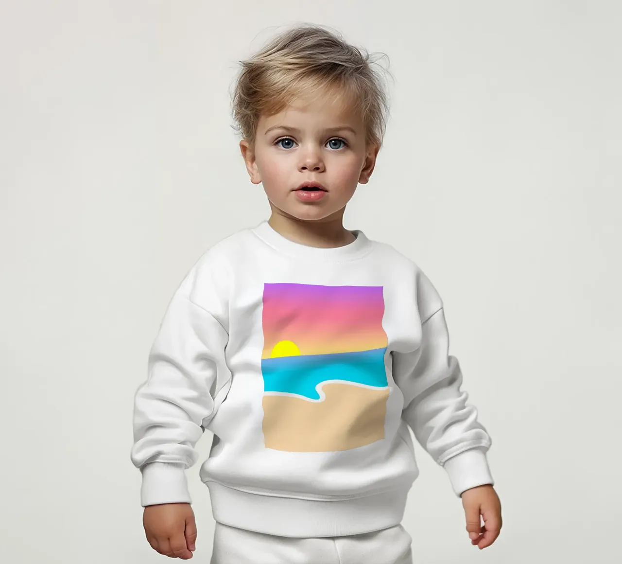 paesaggio crepuscolare oceano felpa neonato da pastel color shape