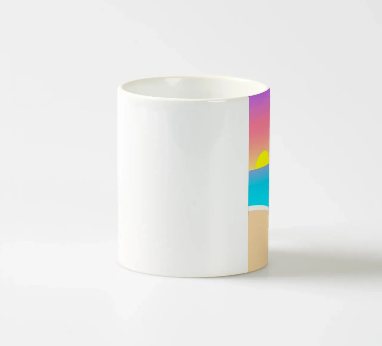 paesaggio crepuscolare oceano tazza in ceramica da pastel color shape