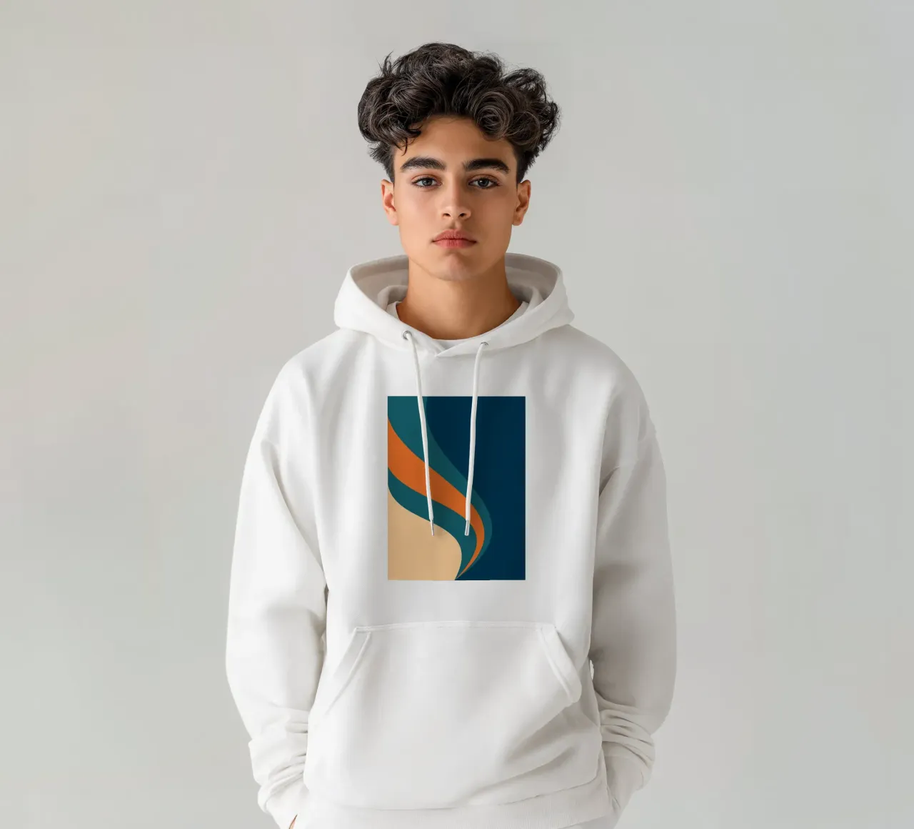 onda che scorre per linee curve felpa con cappuccio da pastel color shape