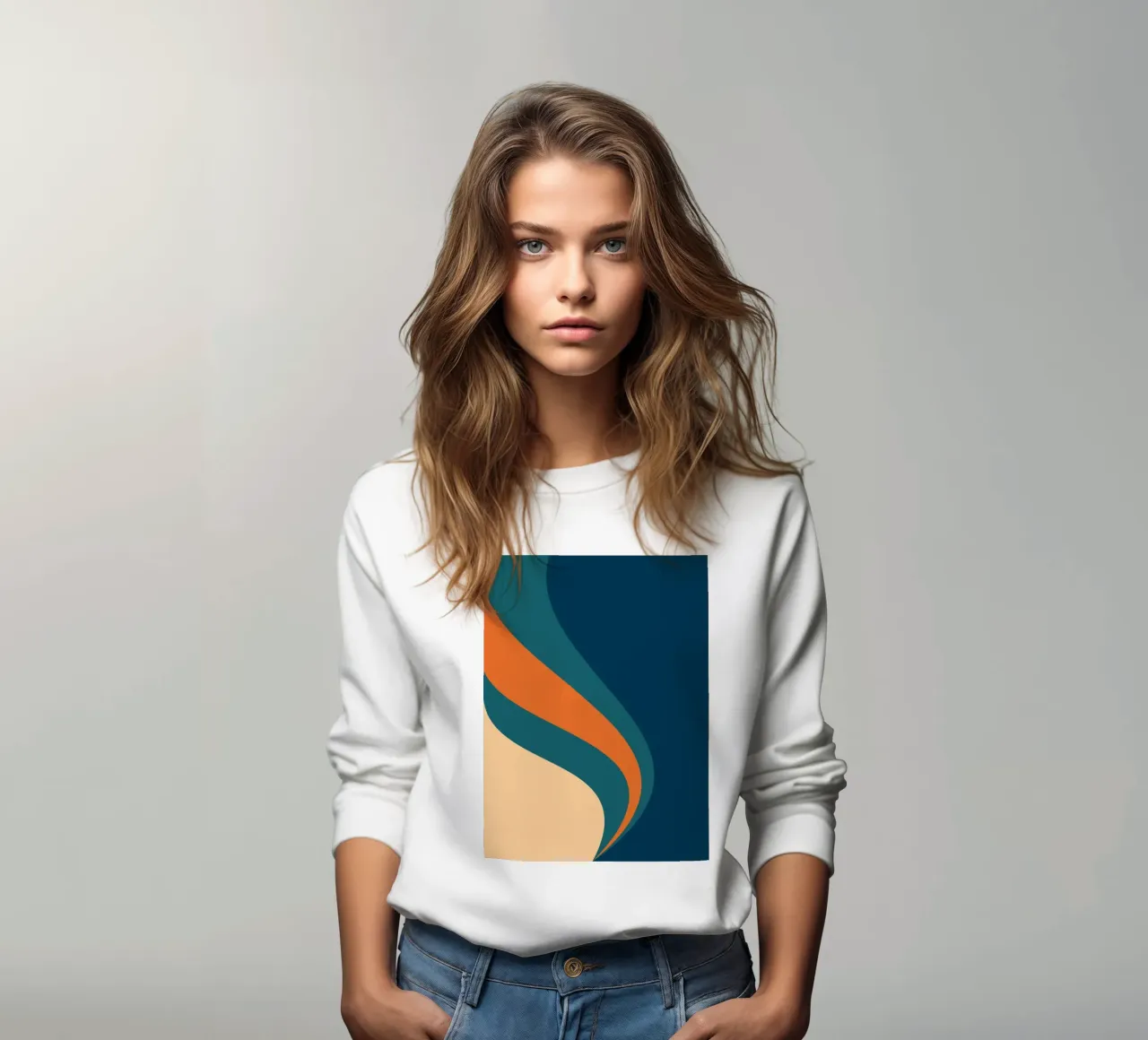 onda che scorre per linee curve felpa da pastel color shape