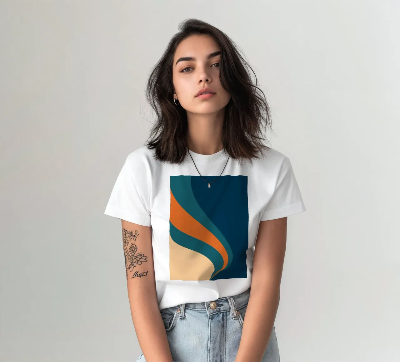 onda che scorre per linee curve t-shirt da pastel color shape