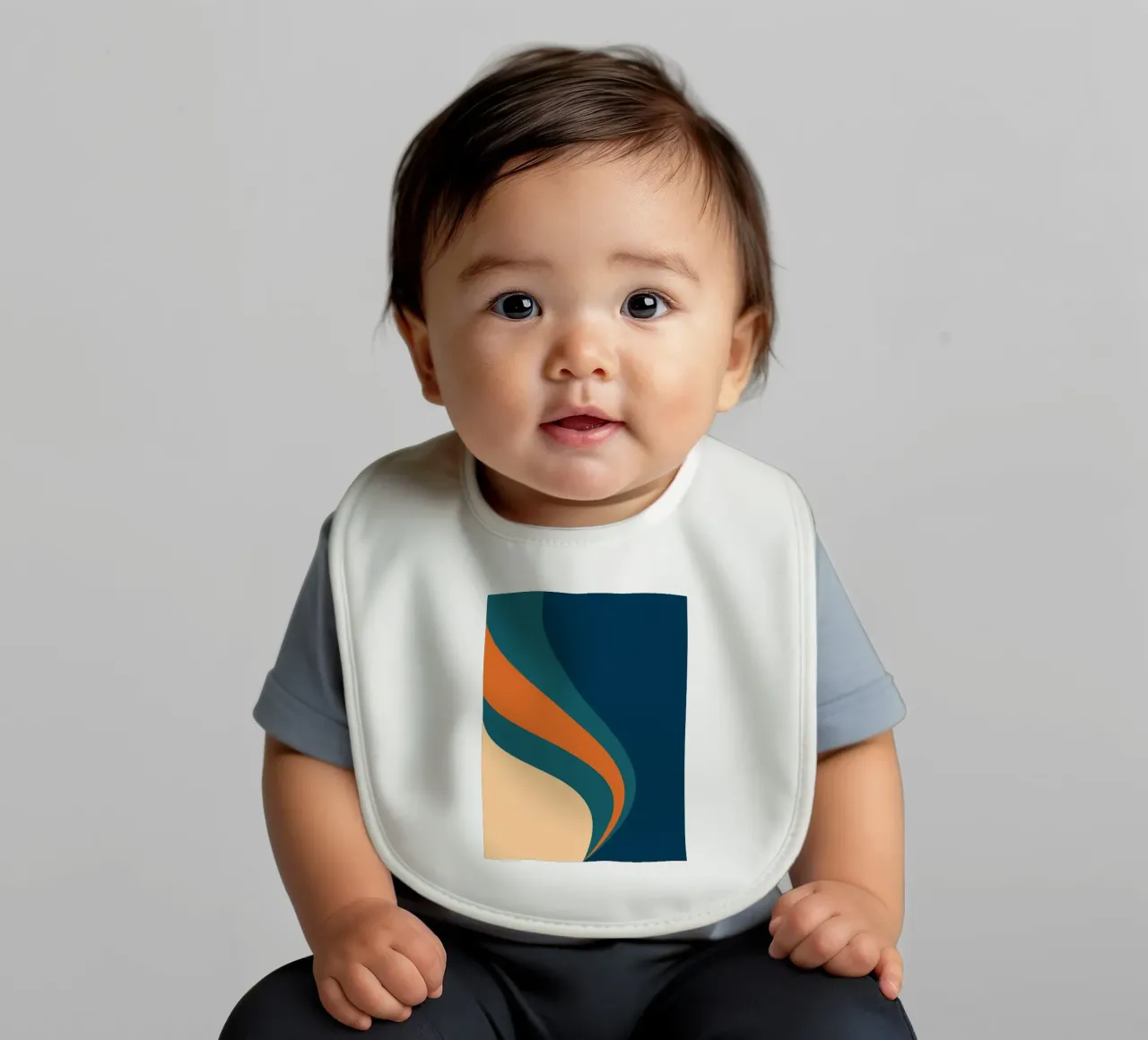 onda che scorre per linee curve bavaglino da pastel color shape