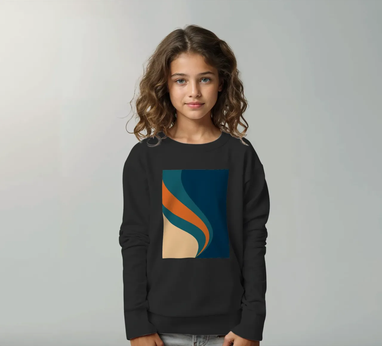 onda che scorre per linee curve felpa bambino da pastel color shape