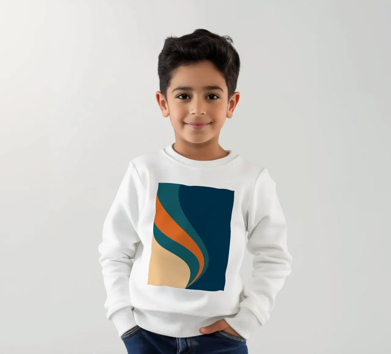 onda che scorre per linee curve felpa bambino da pastel color shape