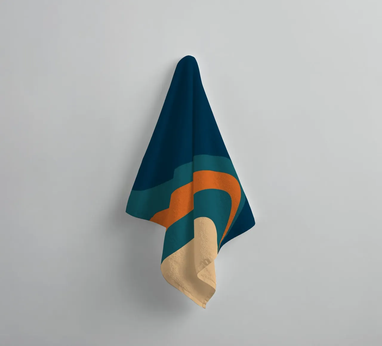 golf die door gebogen lijnen stroomt badhanddoek van pastel color shape