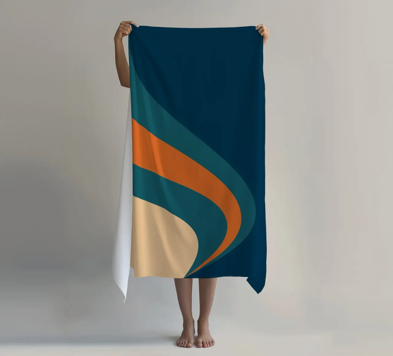 onda che scorre per linee curve telo mare da pastel color shape