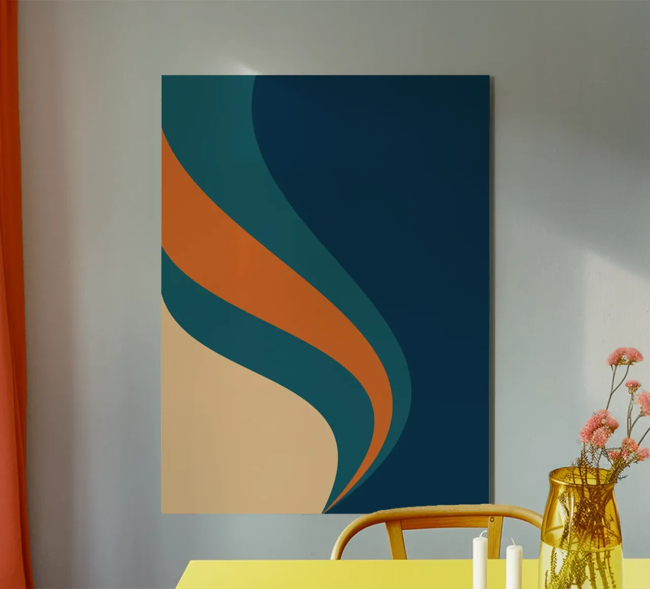 onda che scorre per linee curve alluminio dibond da pastel color shape