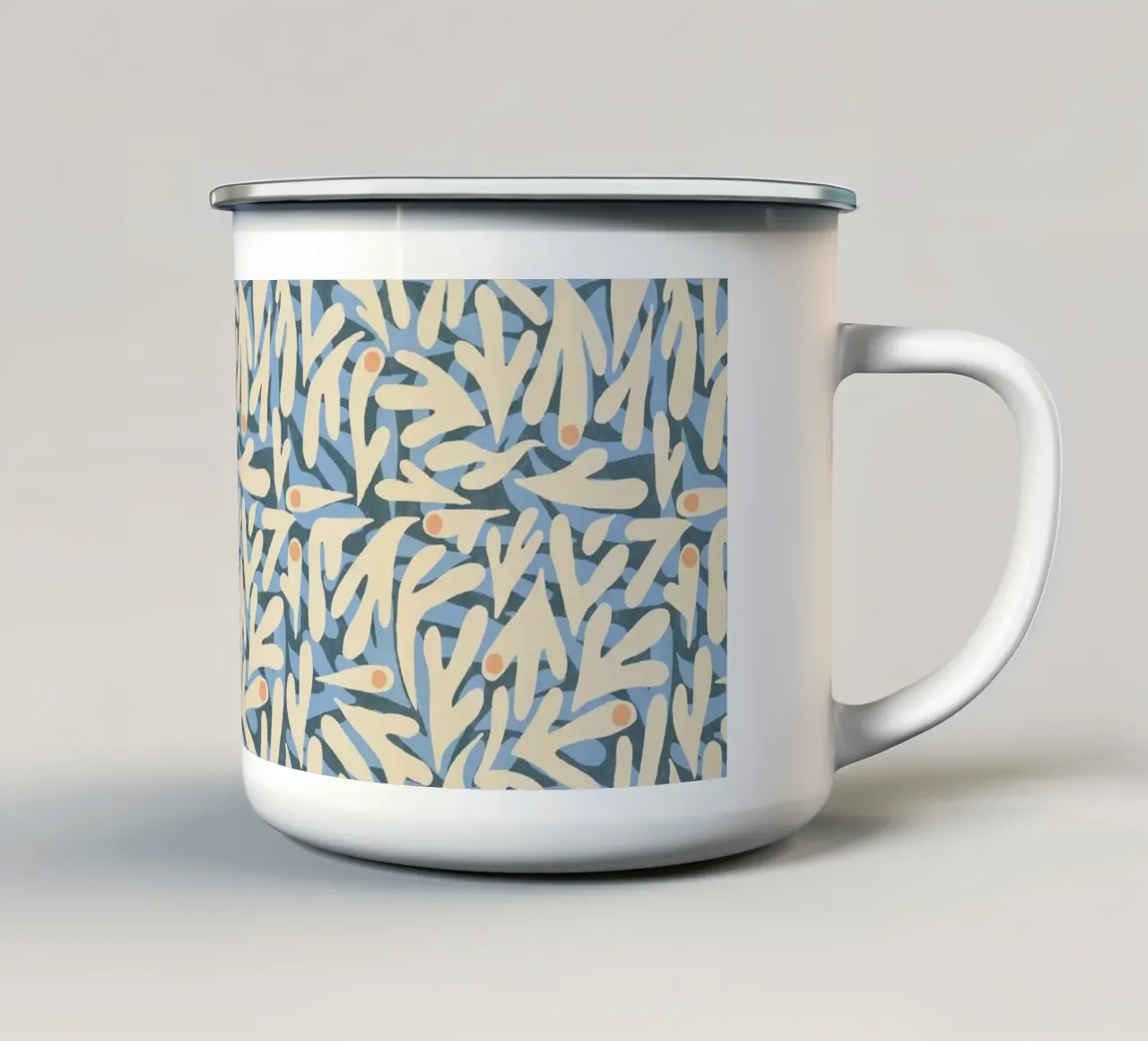 Cyano Pattern No 06 mug en émail de treechild