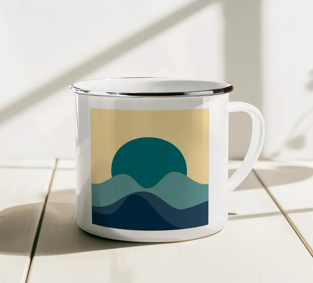 forme geometriche del crepuscolo tazza in smalto da pastel color shape