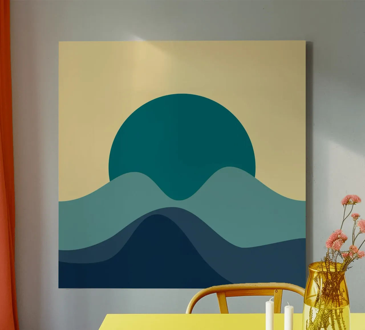 geometric shapes of twilight canvas by pastel color shape