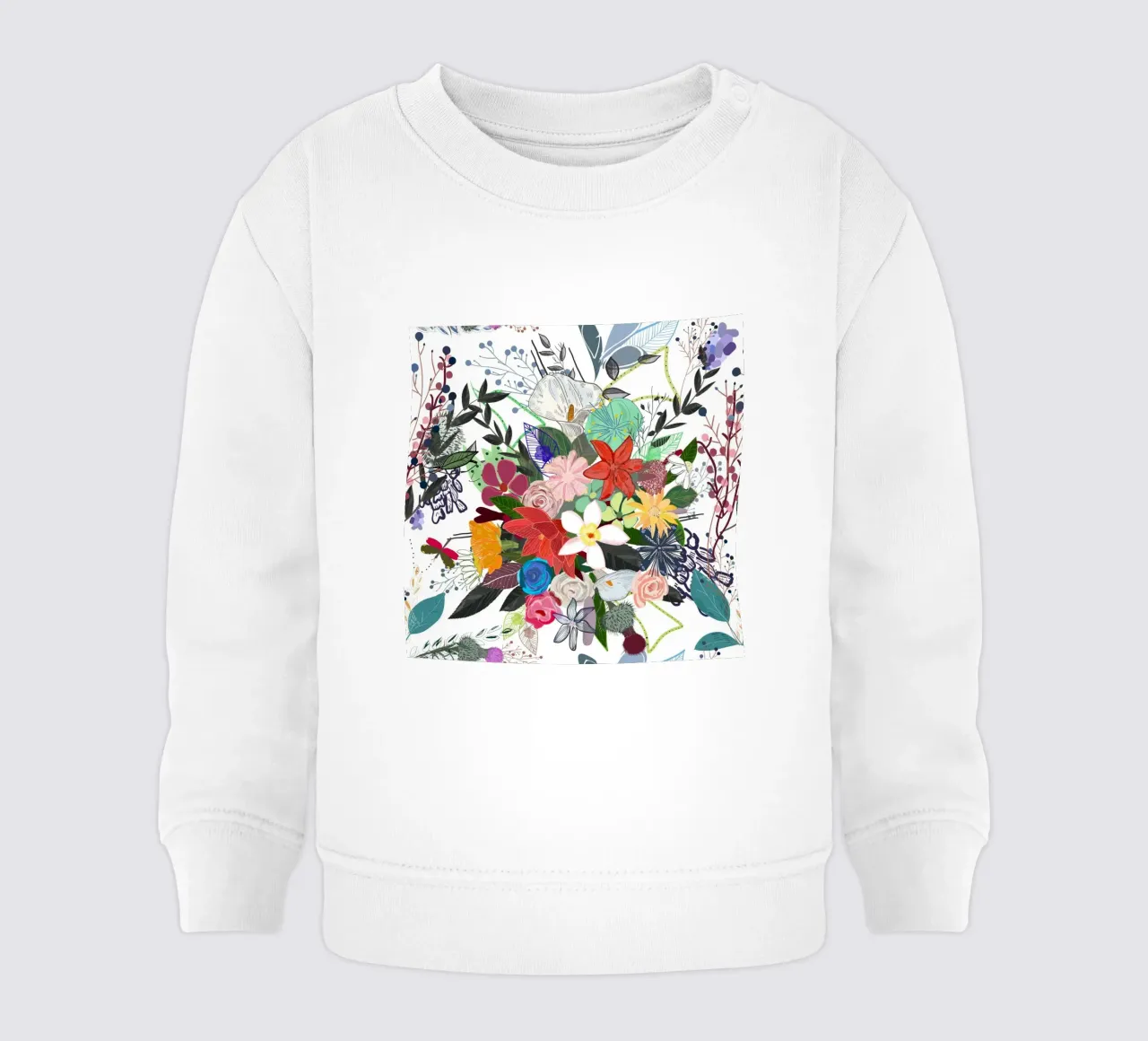 Bouquet di fiori misti colorati felpa neonato da gulsengunel