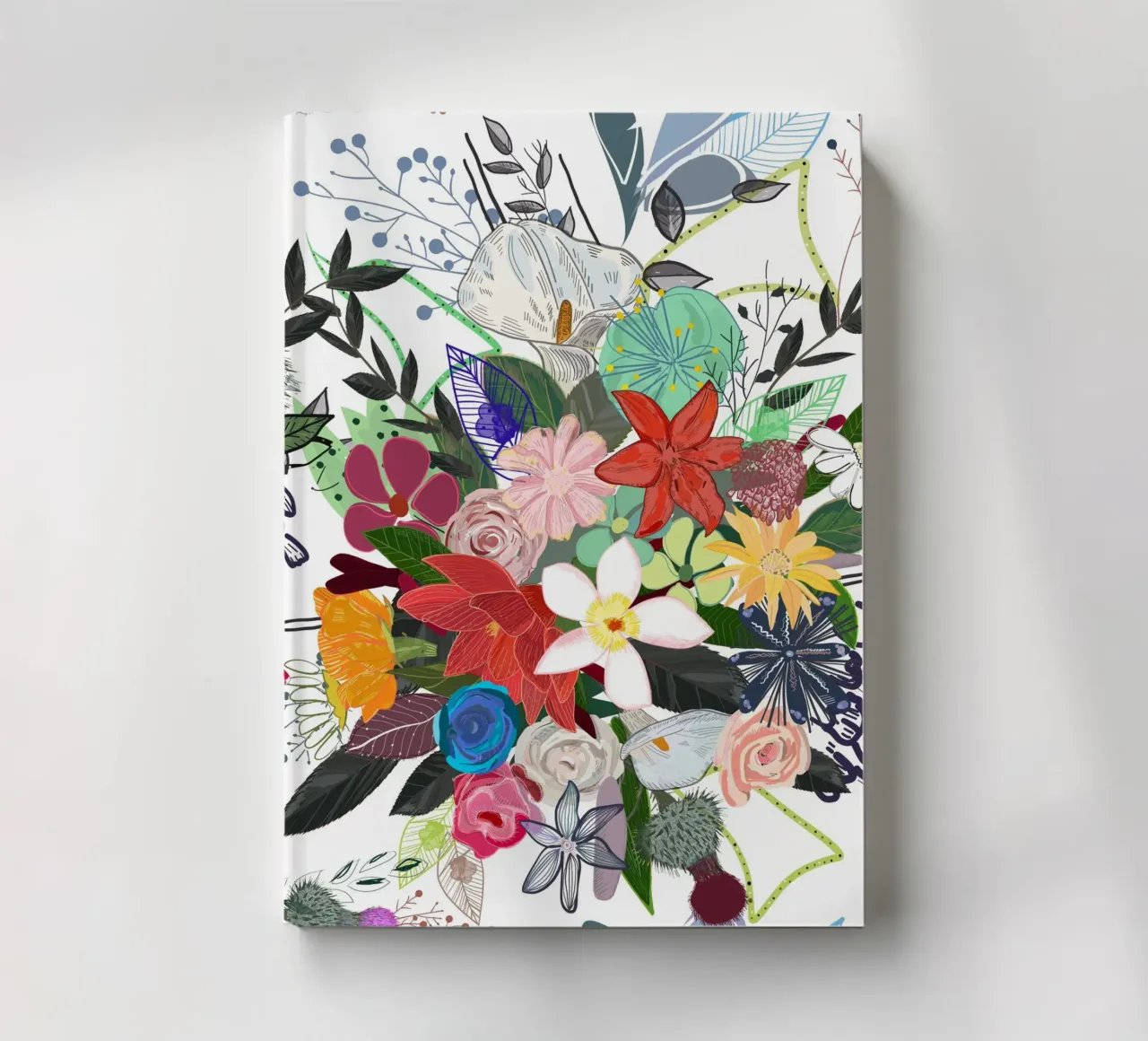Colorful mix flowers bouquet notebook by gulsengunel