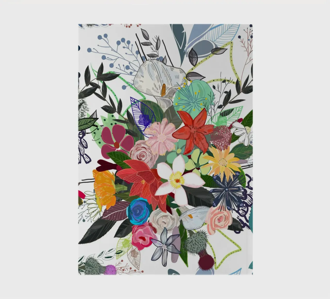 Colorful mix flowers bouquet notebook by gulsengunel