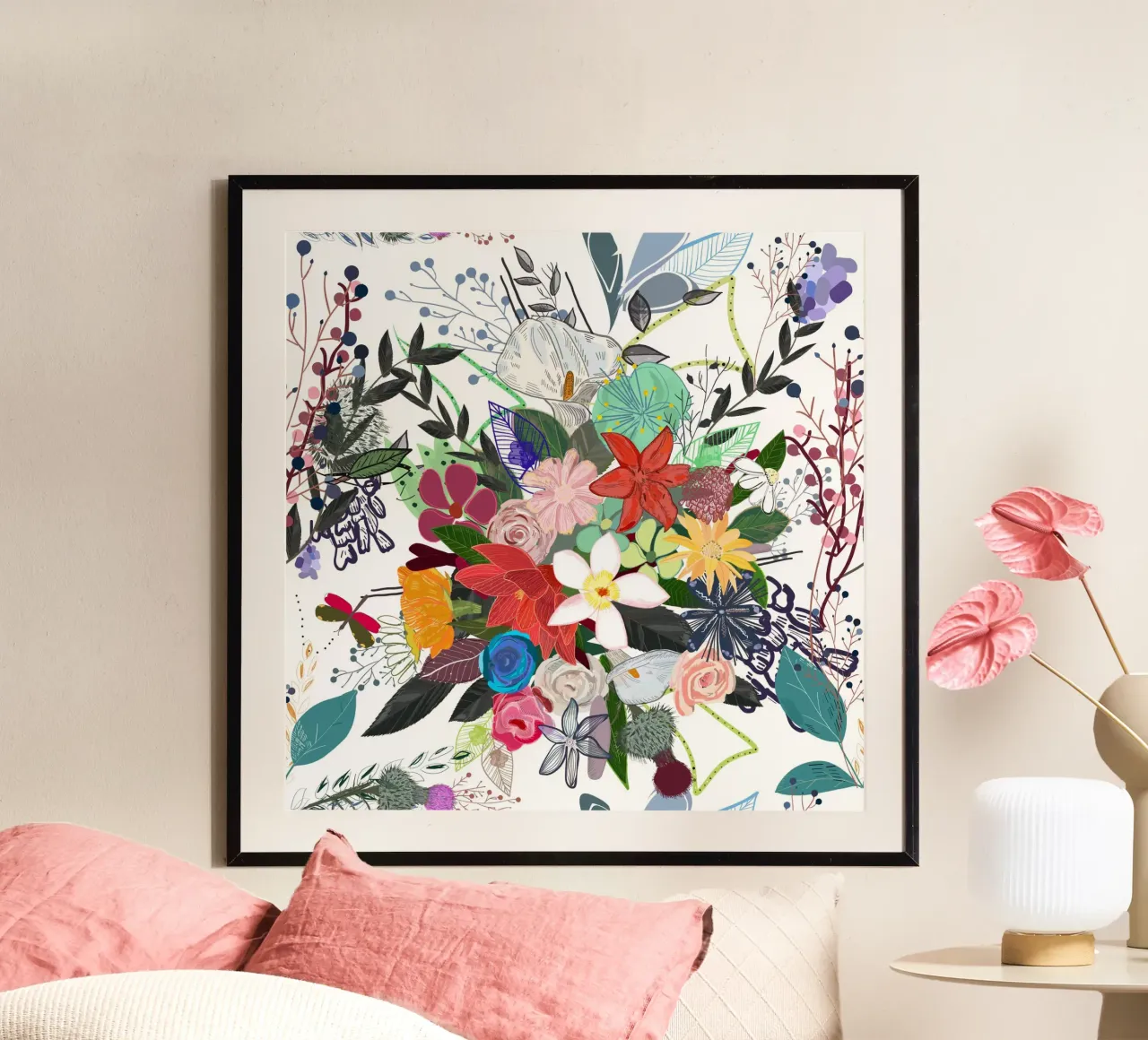 Bouquet di fiori misti colorati carta hahnemühle da gulsengunel
